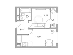 Продажа 1-комнатной квартиры 35,5 м², 2/25 этаж