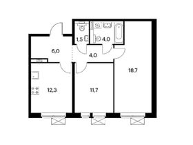 Продажа 2-комнатной квартиры 58,2 м², 5/14 этаж