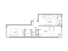 Продажа 2-комнатной квартиры 54,3 м², 5/25 этаж