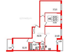 Продажа 3-комнатной квартиры 88,2 м², 5/10 этаж