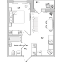 Продажа 1-комнатной квартиры 36,9 м², 1/16 этаж