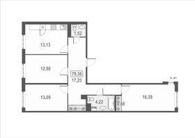 Продажа 3-комнатной квартиры 80,2 м², 2/10 этаж