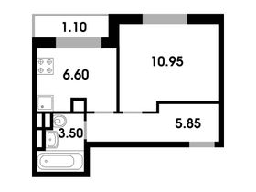27,8 м², 1-комн. квартира, 2/4 этаж
