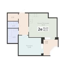 48,5 м², 2-комн. квартира, 2/18 этаж