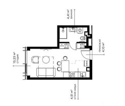 Продажа квартиры-студии 26,3 м², 38/43 этаж