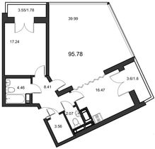Продажа 1-комнатной квартиры 96,5 м², 23/24 этаж