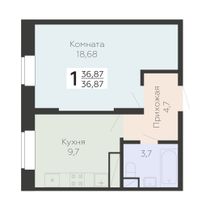 36,9 м², 1-комн. квартира, 3/22 этаж