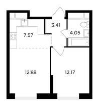 Продажа 2-комнатной квартиры 40,1 м², 30/30 этаж