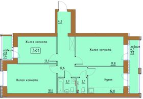 86,5 м², 3-комн. квартира, 4/9 этаж