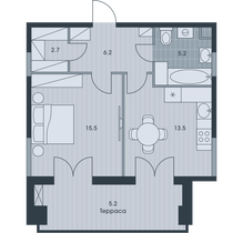 Продажа 1-комнатной квартиры 48,3 м², 21/34 этаж