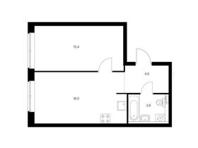Продажа 1-комнатной квартиры 41,6 м², 14/23 этаж
