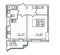 Продажа 1-комнатной квартиры 40,5 м², 24/25 этаж