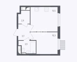 Продажа 1-комнатной квартиры 31,3 м², 14/25 этаж