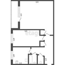 Продажа 2-комнатной квартиры 46,5 м², 2/5 этаж