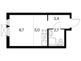 Продажа квартиры-студии 19,7 м², 28/32 этаж
