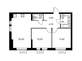 Продажа 2-комнатной квартиры 59,8 м², 31/33 этаж