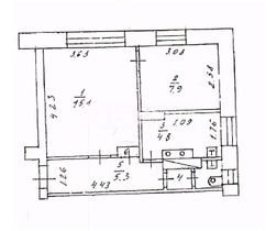 33 м², 2-комн. квартира, 1/2 этаж