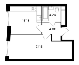 Продажа 1-комнатной квартиры 42,6 м², 29/30 этаж