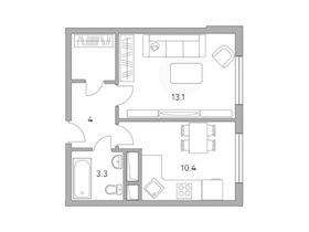 Продажа квартиры-студии 29,4 м², 10/23 этаж