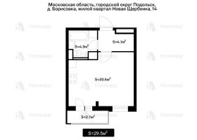Продажа 1-комнатной квартиры 29,8 м², 3/6 этаж