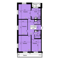 99,6 м², 4-комн. квартира, 2/23 этаж