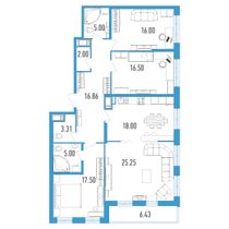 Продажа 4-комнатной квартиры 128,6 м², 3/18 этаж