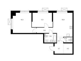 Продажа 2-комнатной квартиры 65,6 м², 18/20 этаж