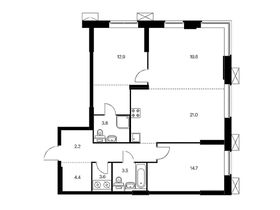 Продажа 3-комнатной квартиры 95,1 м², 14/28 этаж