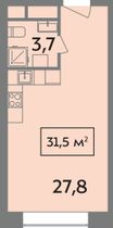 Продажа квартиры-студии 31,5 м², 12/14 этаж