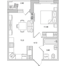 Продажа 1-комнатной квартиры 37,5 м², 4/16 этаж