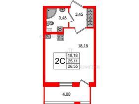 Продажа квартиры-студии 25,1 м², 1/9 этаж