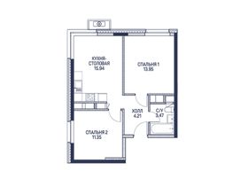 Продажа 2-комнатной квартиры 48,9 м², 14/22 этаж