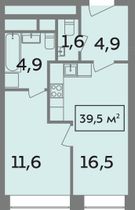 Продажа 2-комнатной квартиры 39,5 м², 10/14 этаж