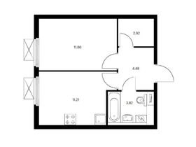 Продажа 1-комнатной квартиры 34,3 м², 9/33 этаж
