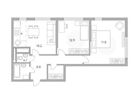 Продажа 3-комнатной квартиры 63,2 м², 21/23 этаж