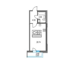 Продажа квартиры-студии 29 м², 16/25 этаж