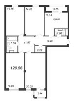 Продажа 4-комнатной квартиры 120,6 м², 6/7 этаж