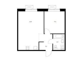 Продажа 1-комнатной квартиры 43,4 м², 4/9 этаж