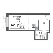 Продажа квартиры-студии 29,6 м², 12/53 этаж