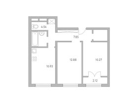 Продажа 2-комнатной квартиры 50,7 м², 2/8 этаж