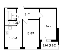 Продажа 2-комнатной квартиры 55,2 м², 23/24 этаж