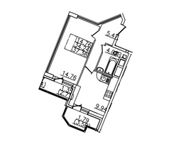 Продажа 1-комнатной квартиры 37,5 м², 21/25 этаж