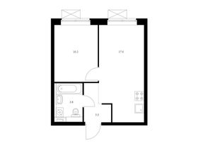Продажа 1-комнатной квартиры 34,1 м², 14/33 этаж