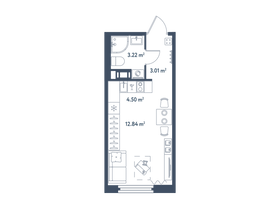 23,6 м², студия, 4/11 этаж