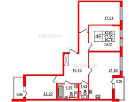 Продажа 3-комнатной квартиры 88,4 м², 3/10 этаж