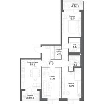 Продажа 3-комнатной квартиры 87,8 м², 2/7 этаж