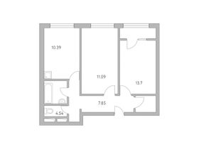 Продажа 2-комнатной квартиры 51,8 м², 1/8 этаж
