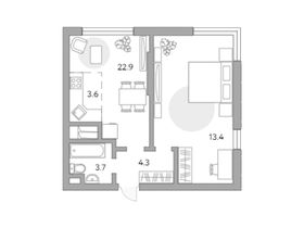Продажа 2-комнатной квартиры 47,9 м², 18/18 этаж