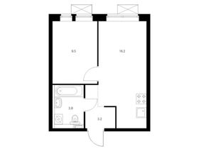 Продажа 1-комнатной квартиры 32,7 м², 14/33 этаж