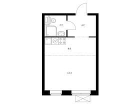 Продажа квартиры-студии 25,7 м², 12/20 этаж